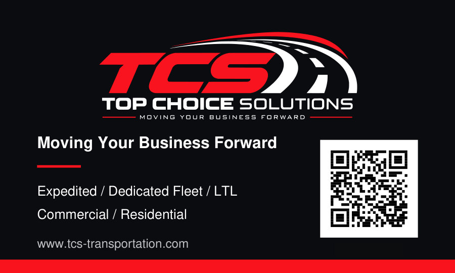 Back of the Top Choice Solutions business card