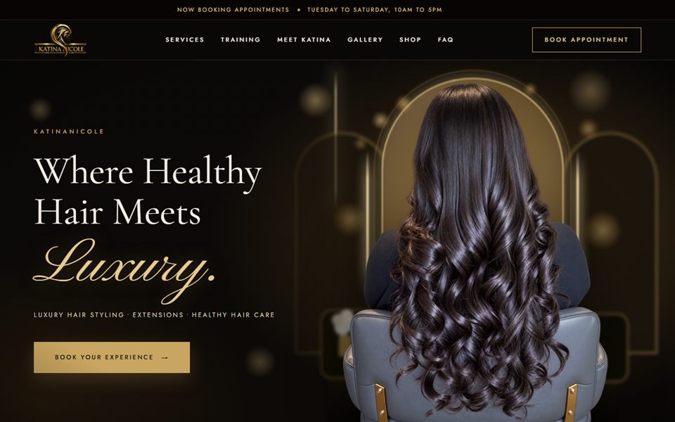 Screenshot of the Katina Nicole website
